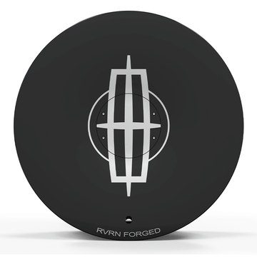Custom forged monoblock full face wheel for Lincoln vehicles, featuring RVRN FORGED logo, sleek black finish.